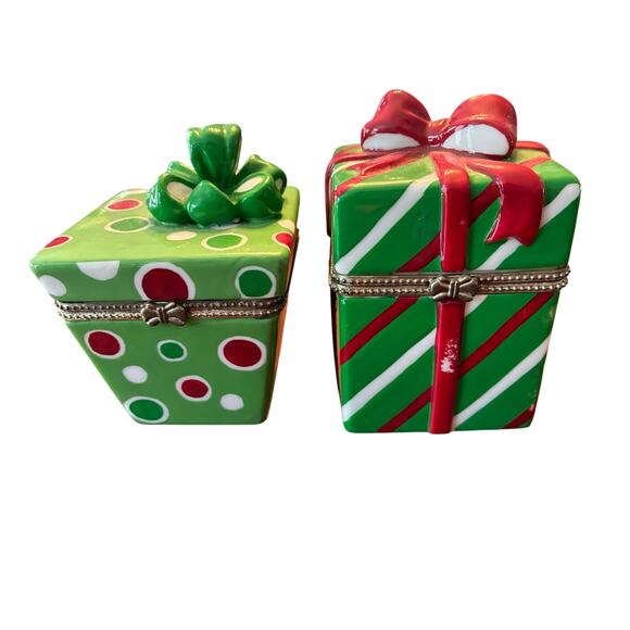 Jackson & Perkins Porcelain Christmas Present Trinket Boxes - Picture 5 of 5